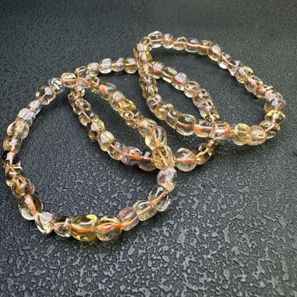 【小宝晶选】天然黄水晶随型单圈手链 多样性发一件 2678BB