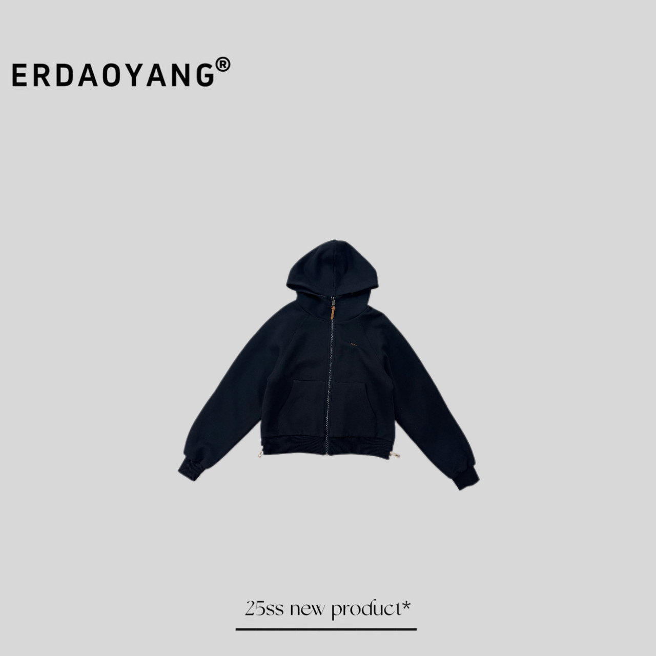 ERDAOYANG "巴洛克" 新款格纹双面穿连帽卫衣外套WTC070