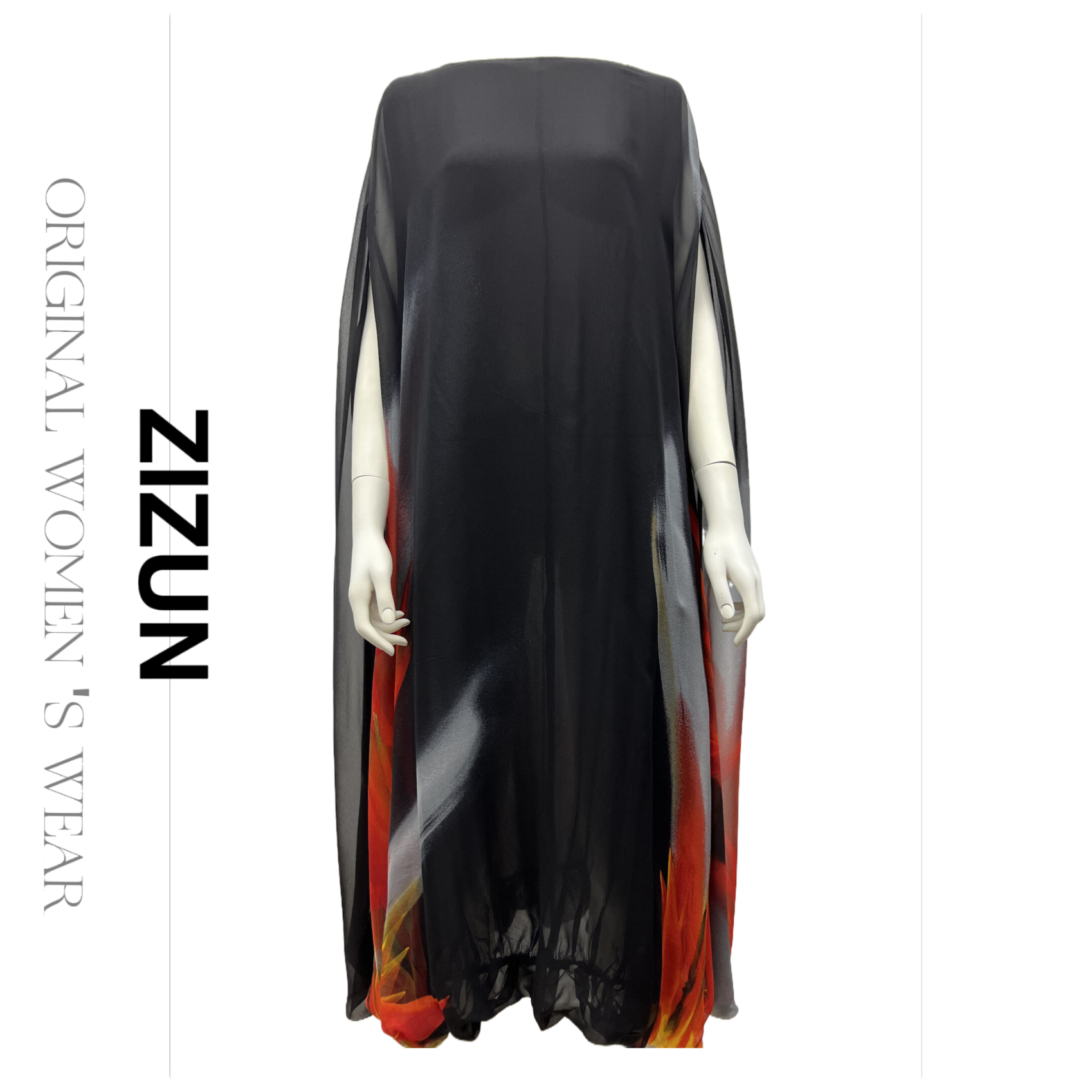 ZIZUN/姿尊秋季桑蚕丝斗篷宽松大牌连衣裙