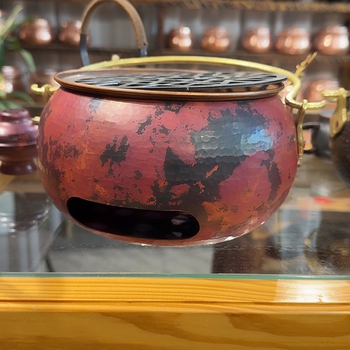 紫铜手工碳炉温茶炉