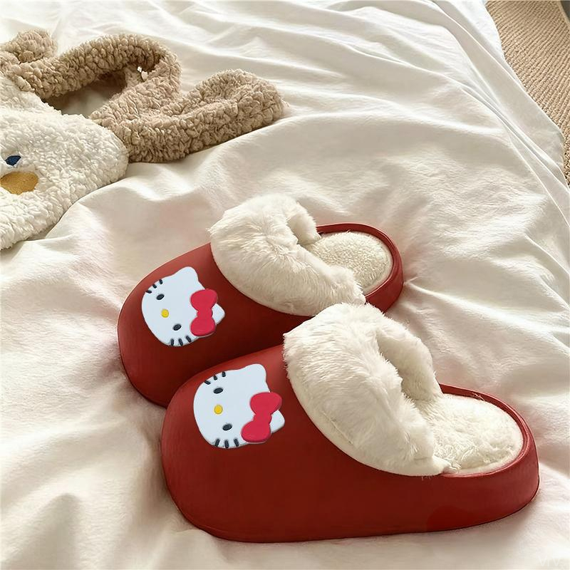 可拆卸毛毛鞋女秋冬季2025爆款卡通防滑保暖厚底软底包头棉拖鞋女