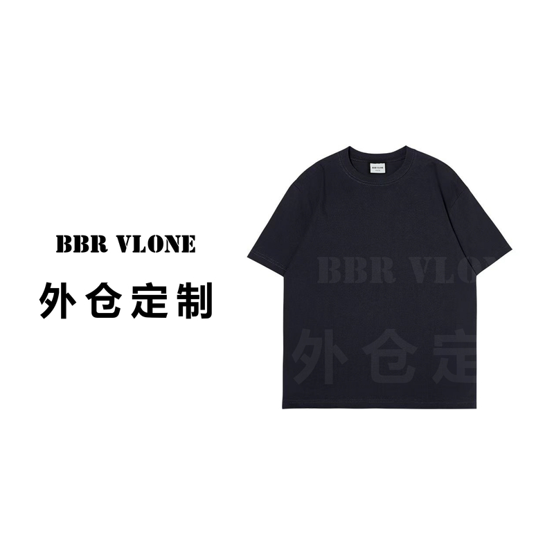 【23号链接-小小专属】小众设计师款时尚重磅圆领宽松男短袖-6090