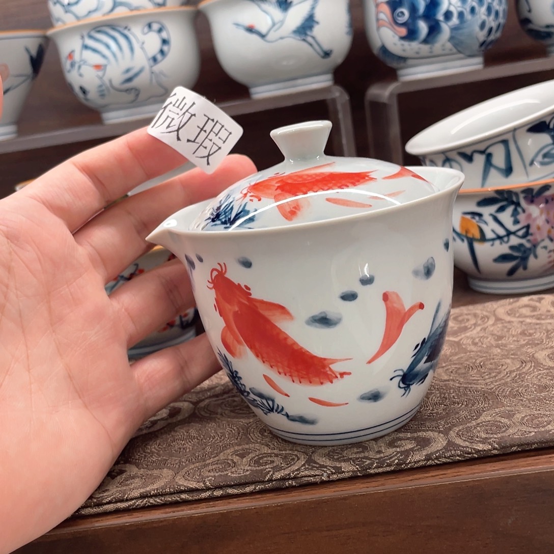 釉下彩纯手绘微瑕