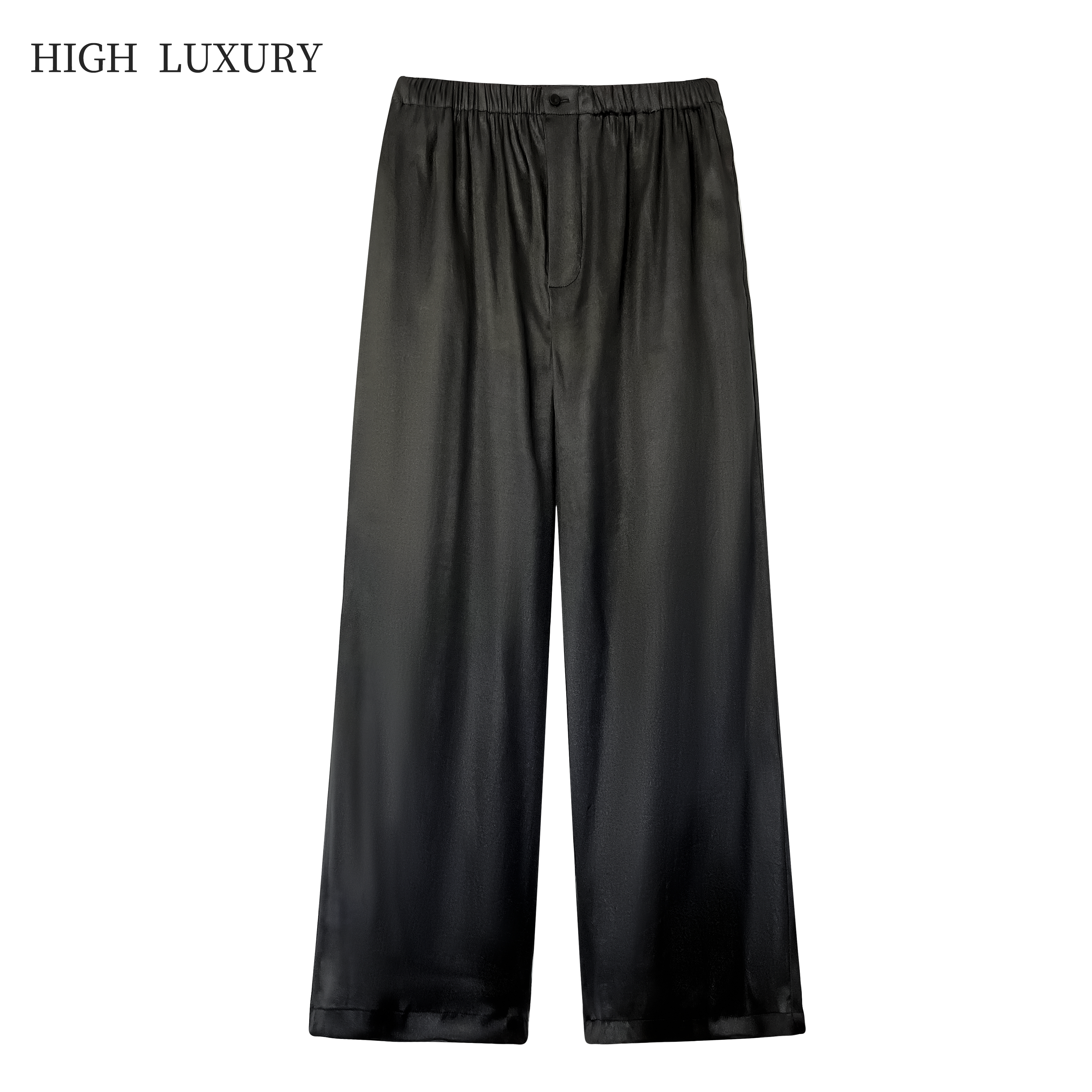 【暗黑腔调】小众设计师款香云纱莨纱桑蚕丝真丝阔腿裤230775