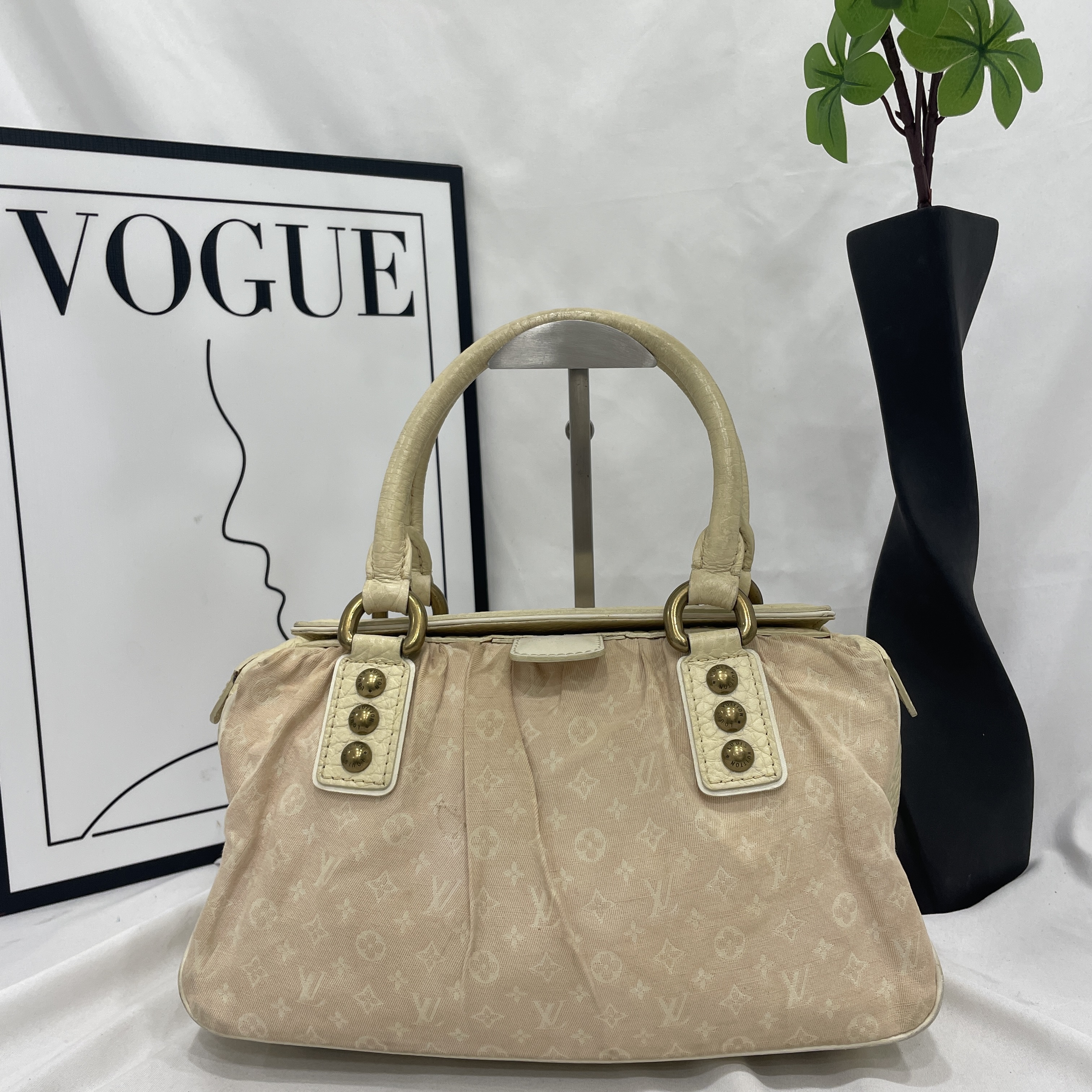 90新 LouisVuitton/路易威登 丹宁手提包/15381