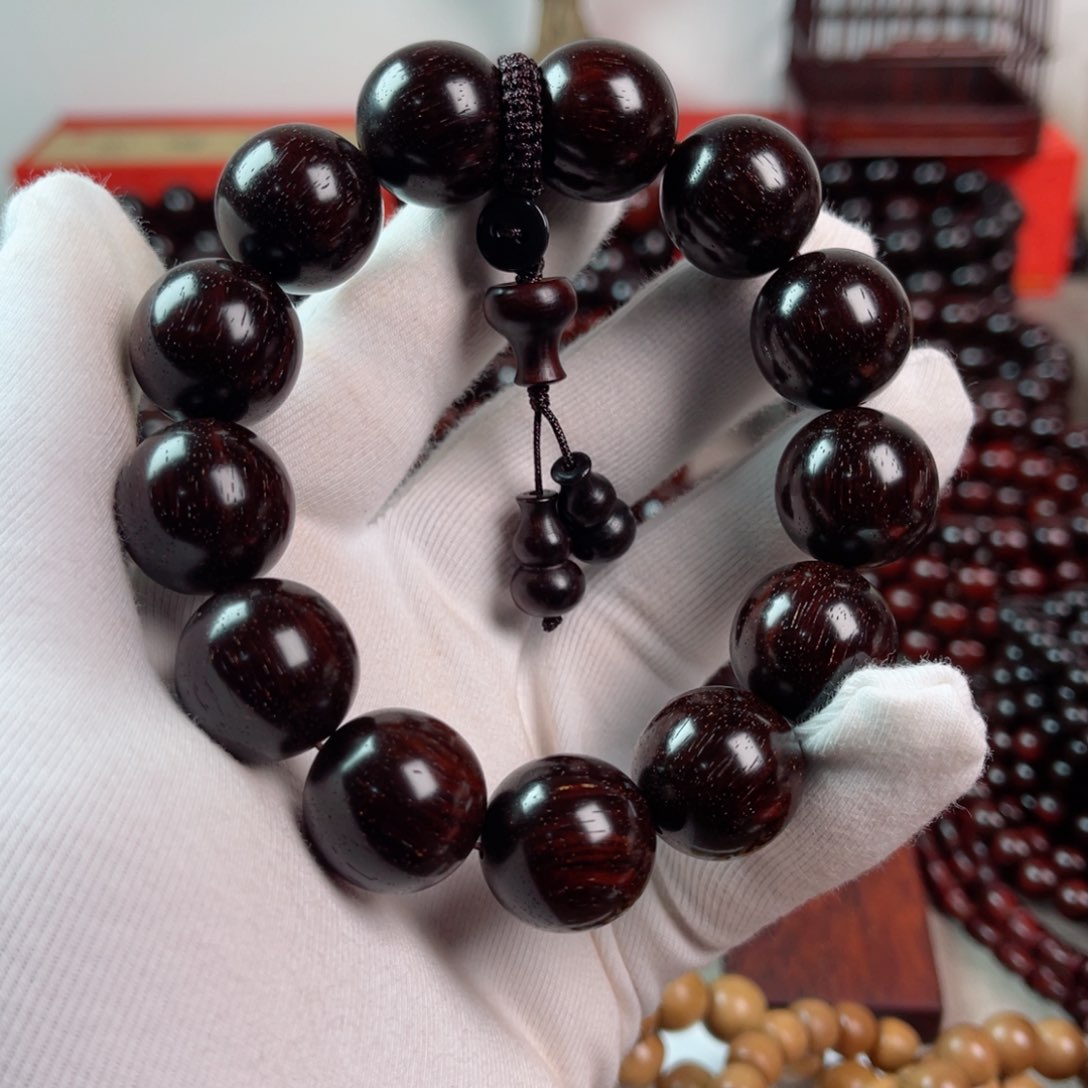 小叶紫檀手串/手链1.8高油密金星