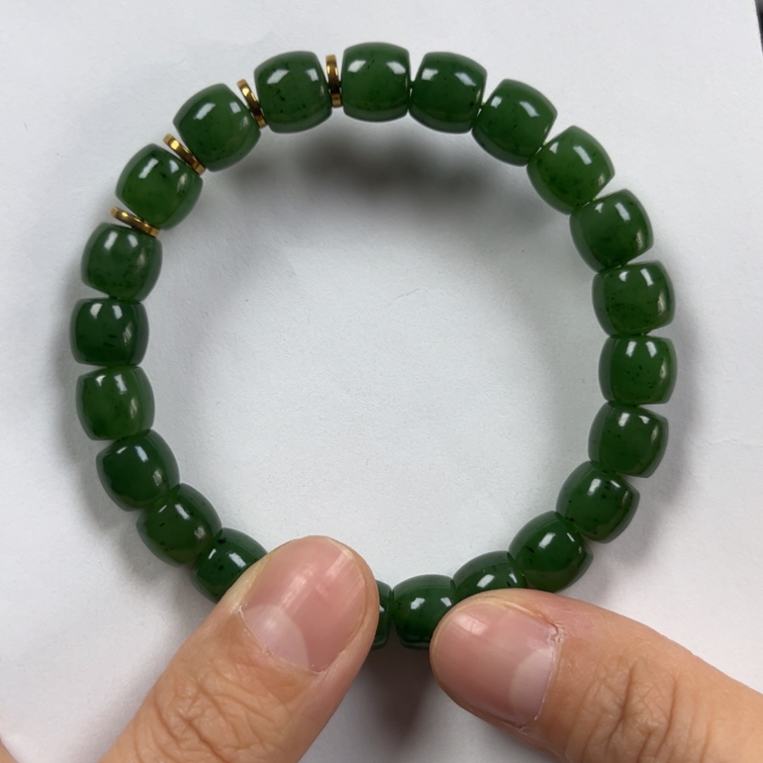 和田玉手链未镶嵌卡9直切