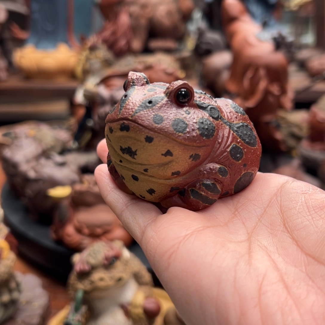 茶宠紫砂红角蛙紫砂