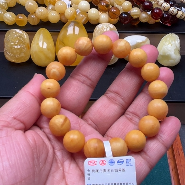 琥珀未镶嵌珠宝奇石M1390号11.7+橘皮妖花