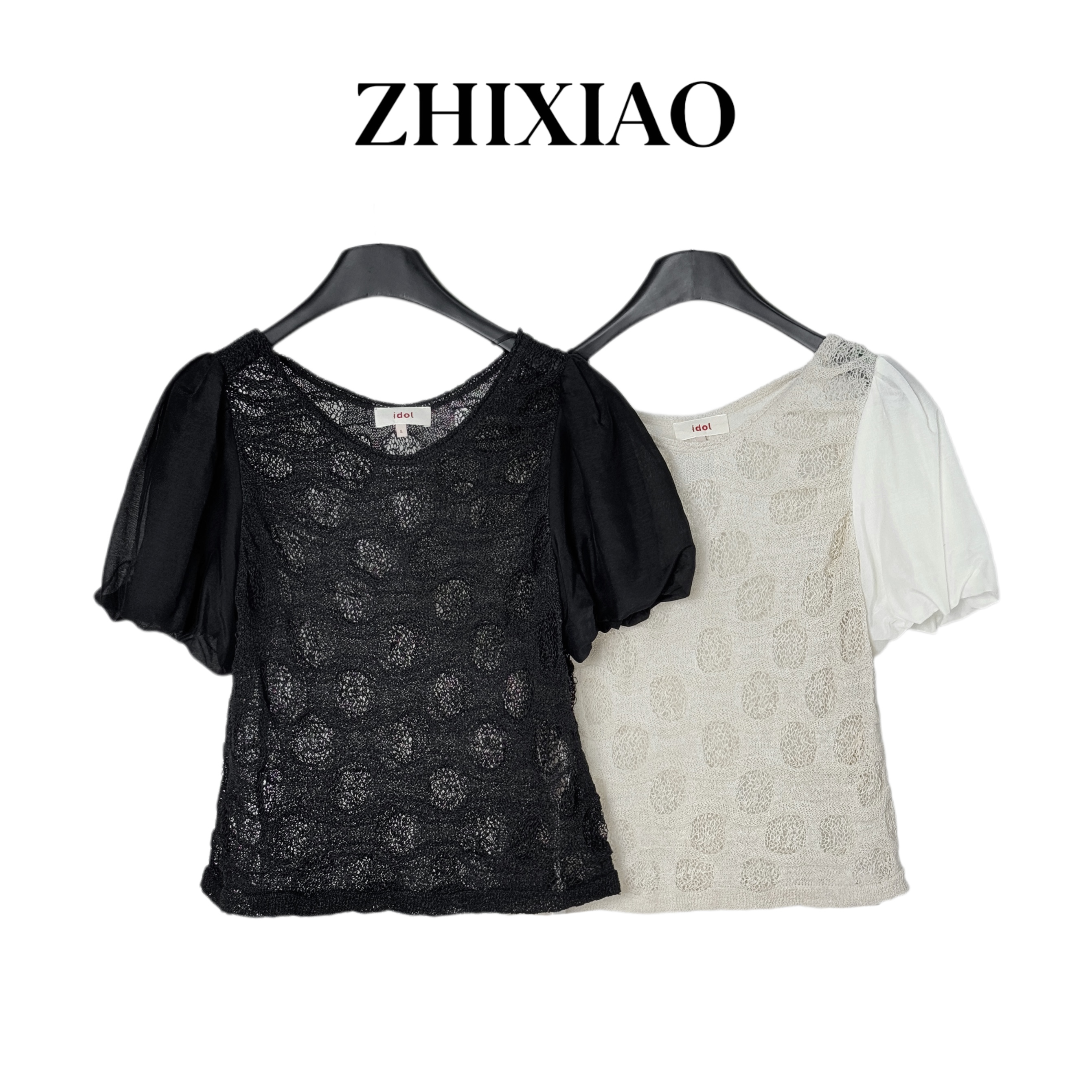 【ZHIXIAO】夏季新款：拼接短袖上衣932863