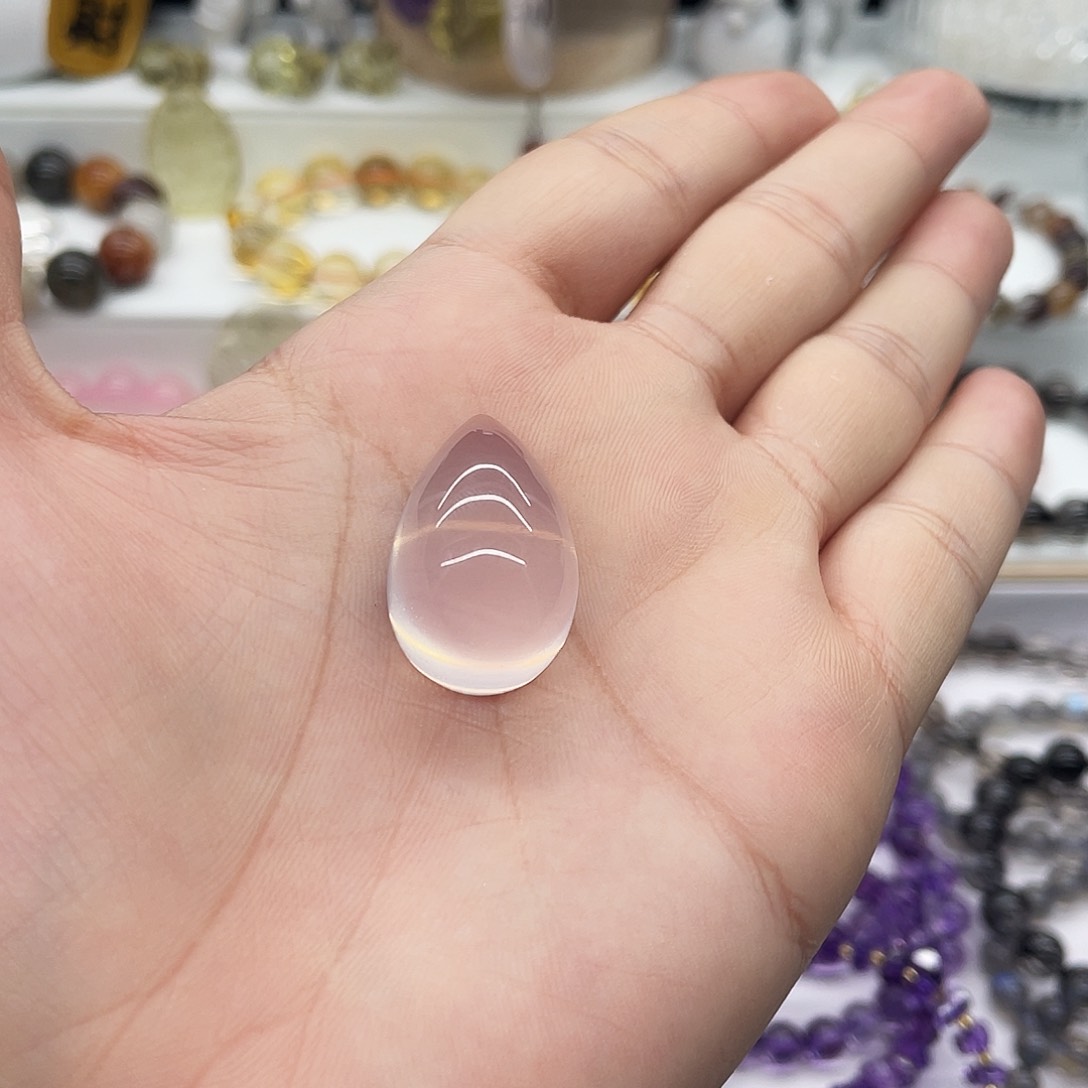 水晶吊坠(不含链)未镶嵌纯天然粉水晶吊坠