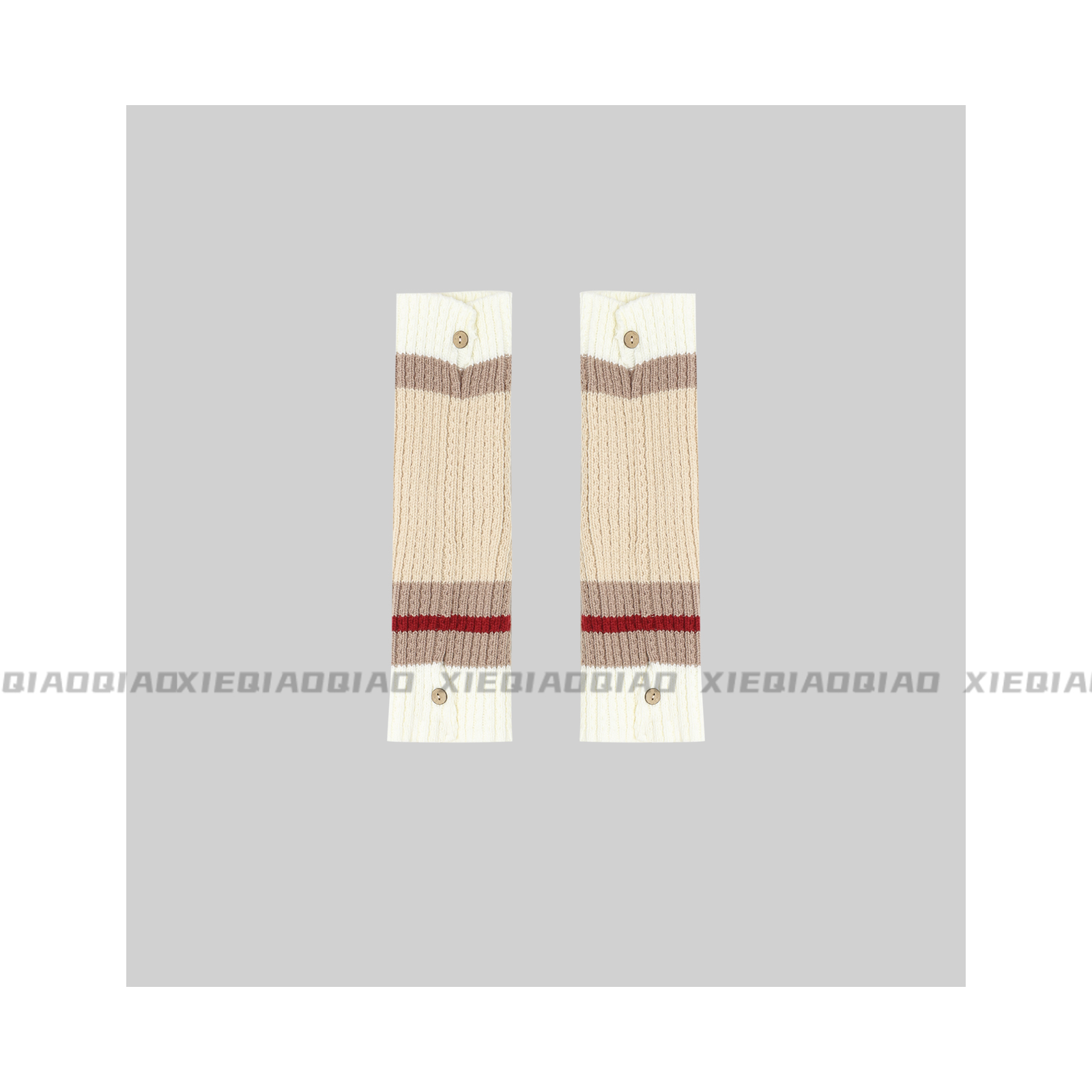 谢荞荞「暖绒袜套」冬季新款撞色设计加厚保暖百搭毛线针织小腿袜套