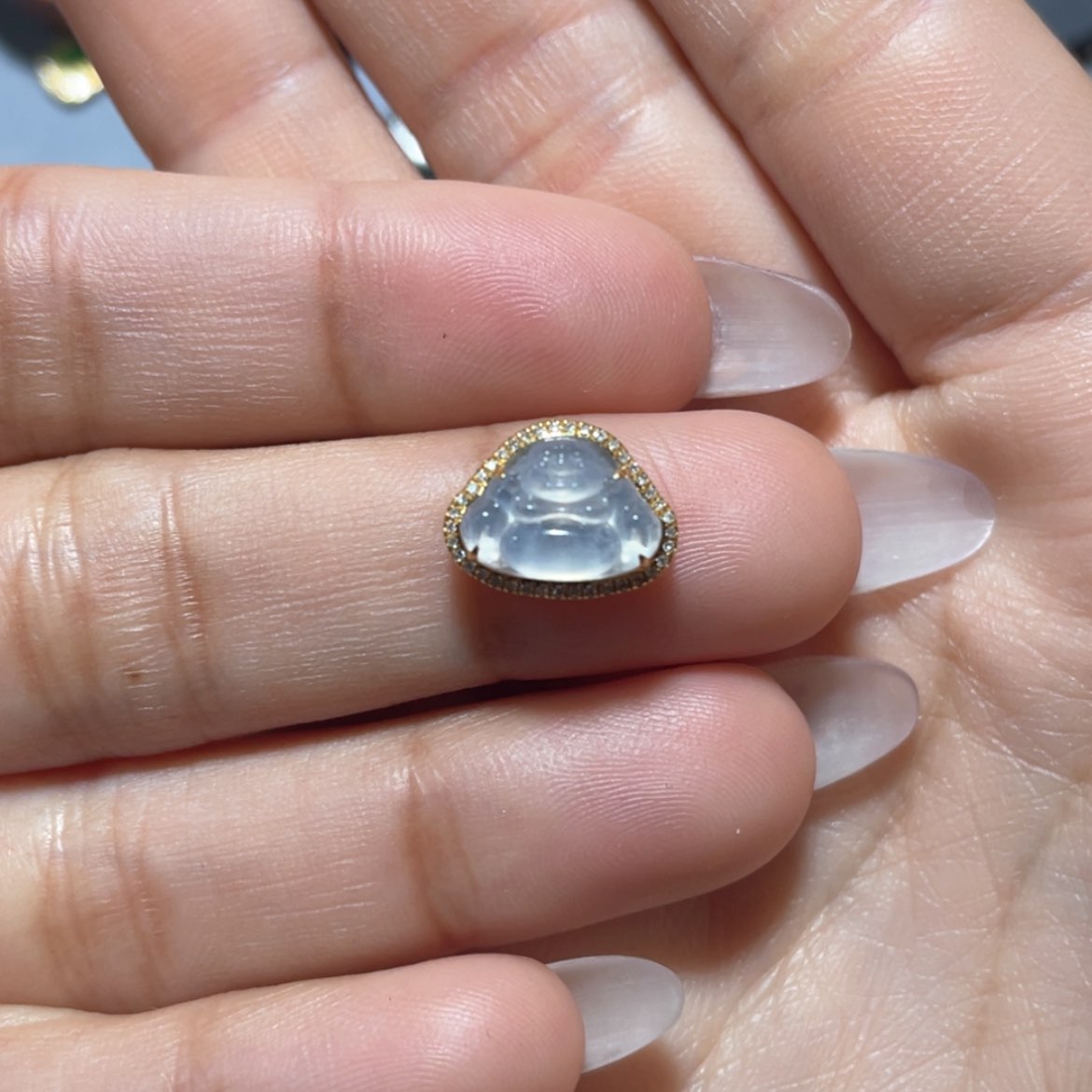 【闪购商品】翡翠吊坠(不含链)18K金镶嵌⭐️**