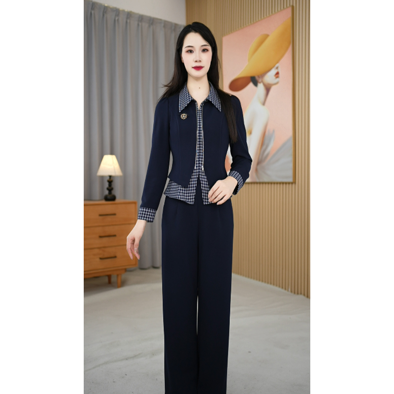 【两件套】秋季新款气质修身时尚减龄通勤中长款两件套套裤M-4XL