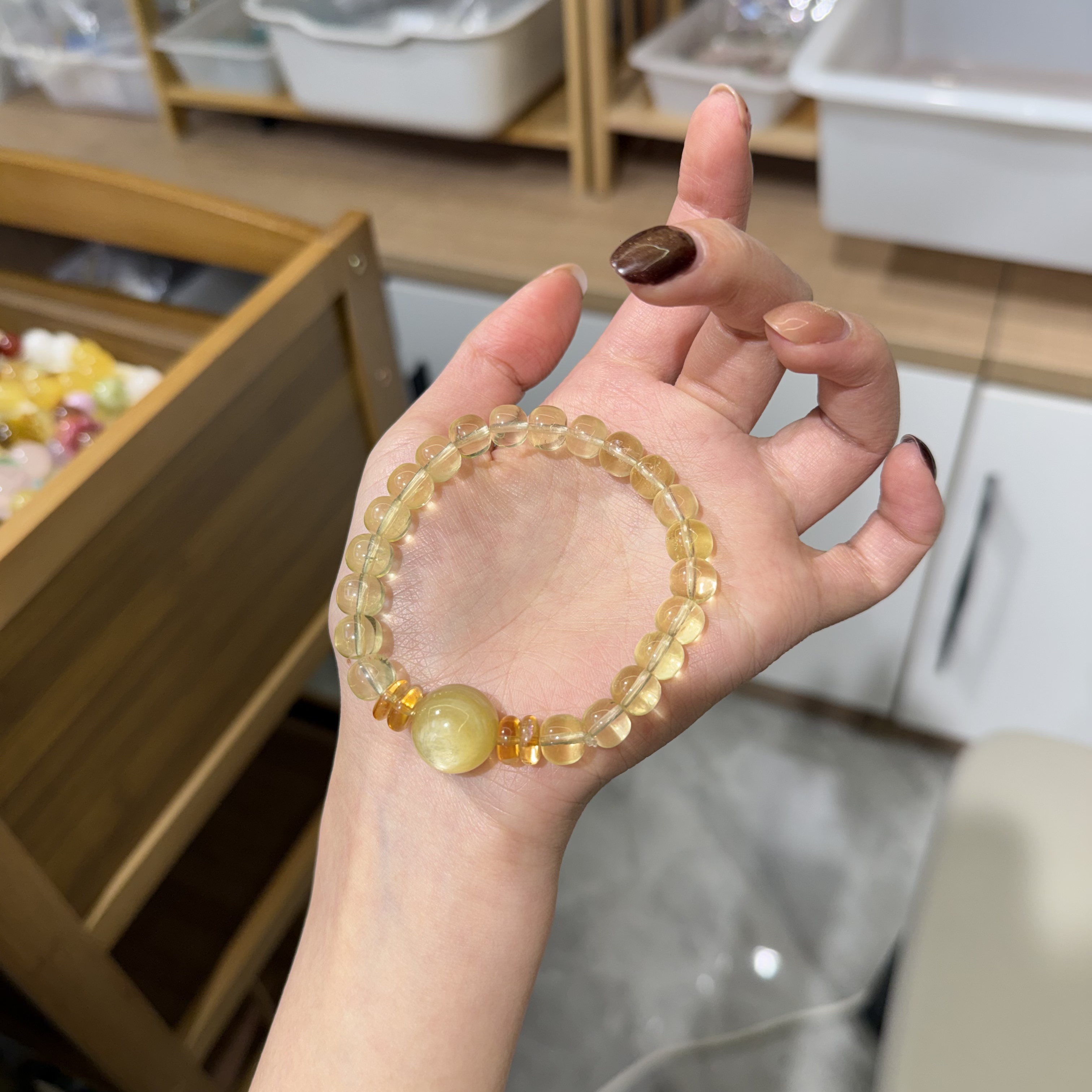 *金黄*天然黄水晶黄云母手串 多样性发其一