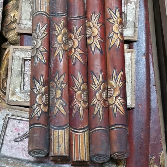 香榧木老木雕花版五片