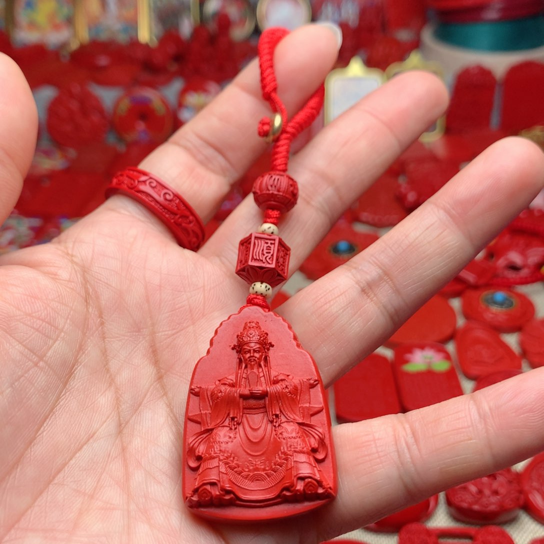 天然辰砂工艺品朱砂钥匙扣