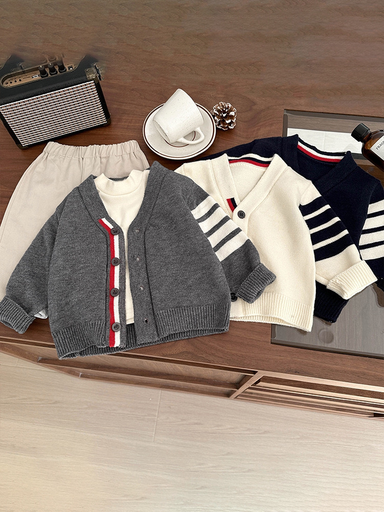宝宝开衫春季新款男女童韩版V领休闲毛衣洋气外套