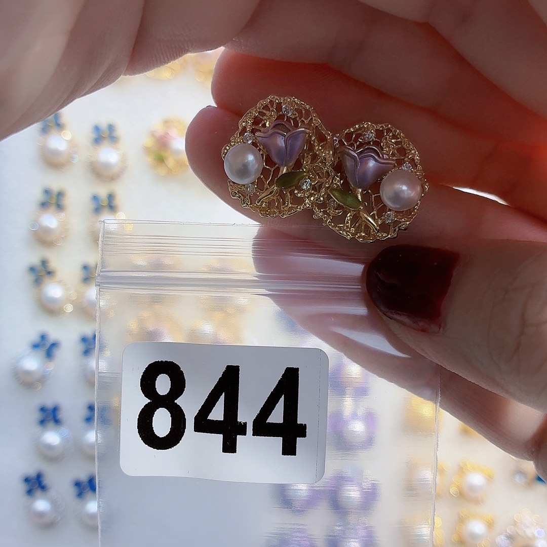 淡水珍珠耳饰合金