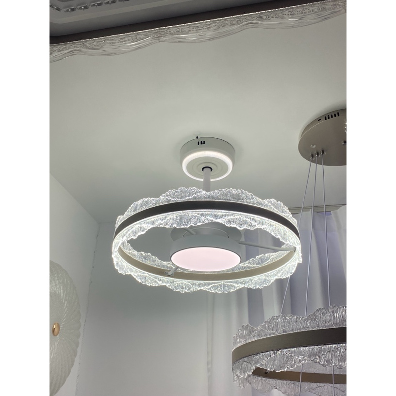 【中山慧普】吸顶灯新款个性时尚豪华别墅圆形卧室吊灯海浪风扇灯