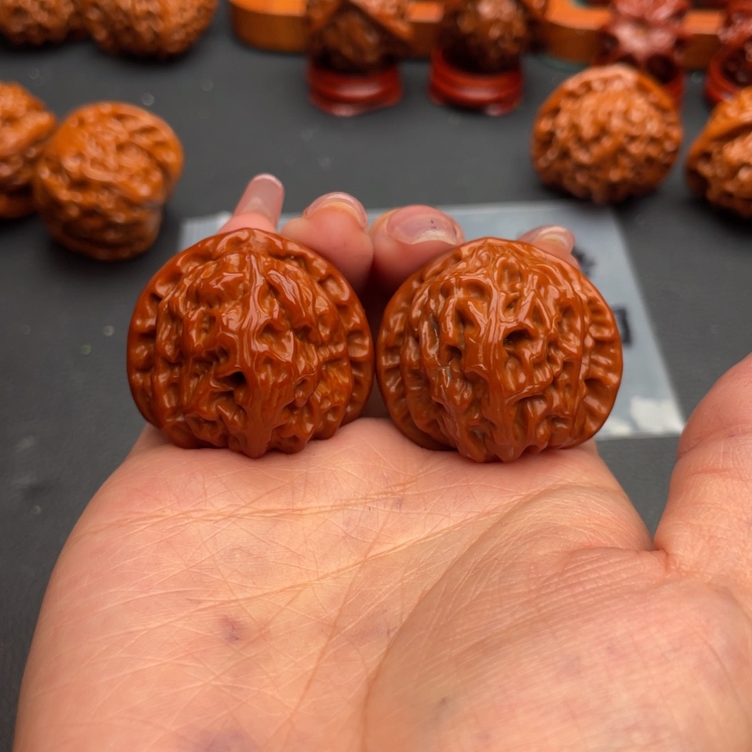 把件文玩核桃白狮子