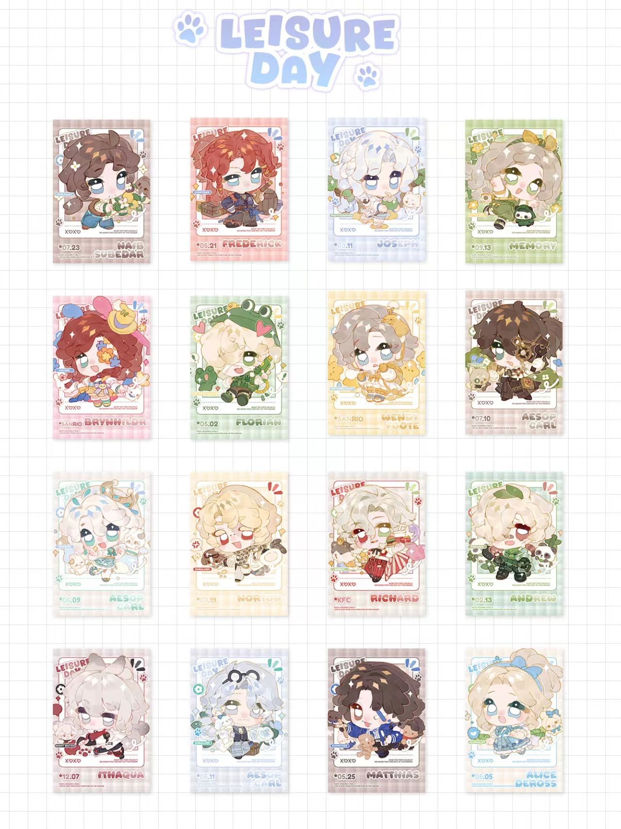 休闲日系列 拍立得 第五人格同人周边  盲盒直播间代拆