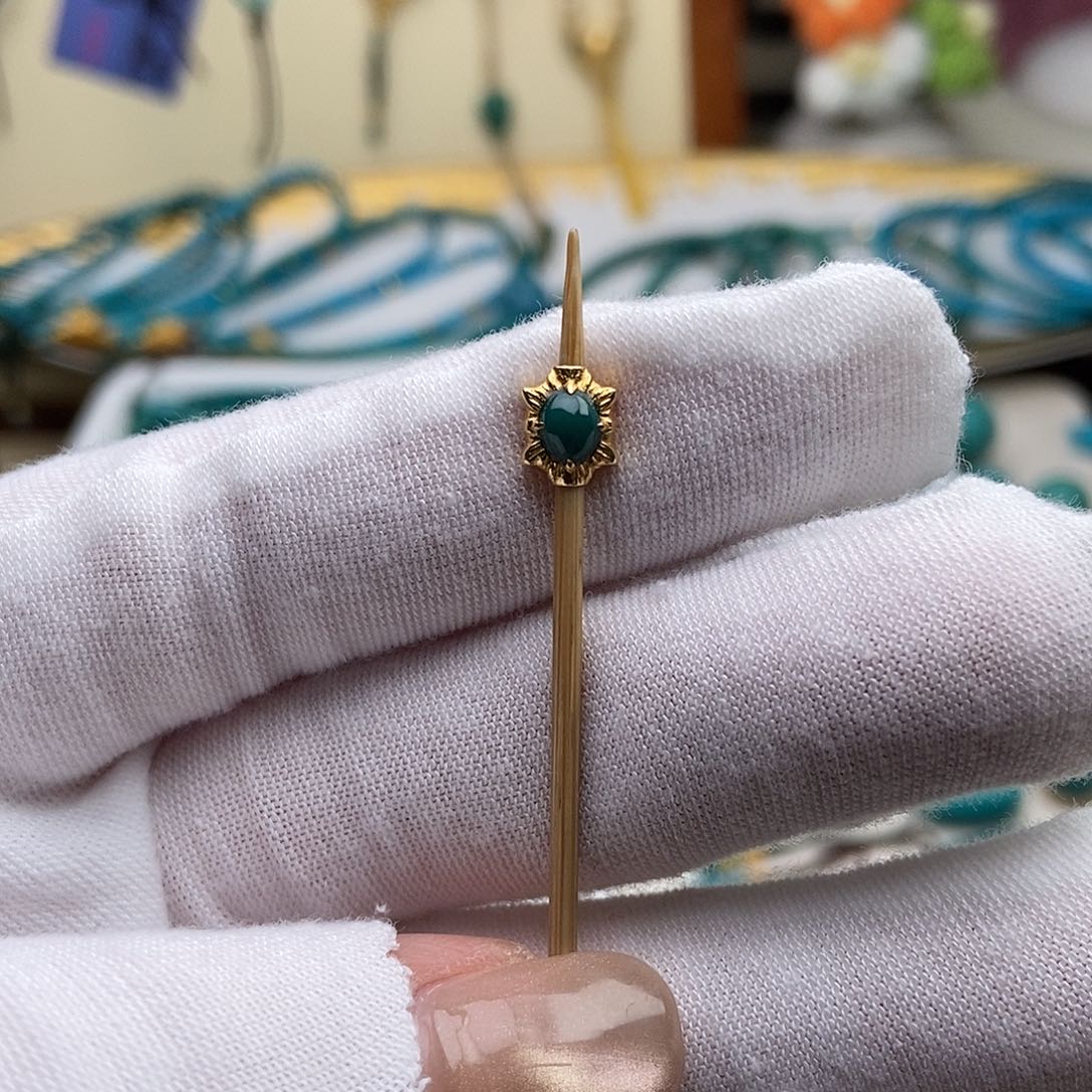 绿松石18K金镶嵌绿松石配饰h