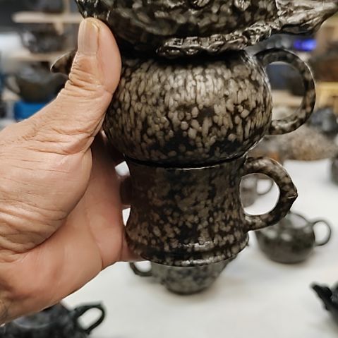 同***动米粒玉养生壶，公道杯