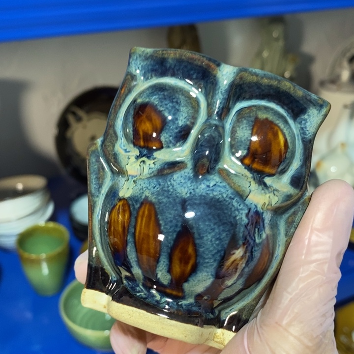 瓷片七厂窑变猫头鹰