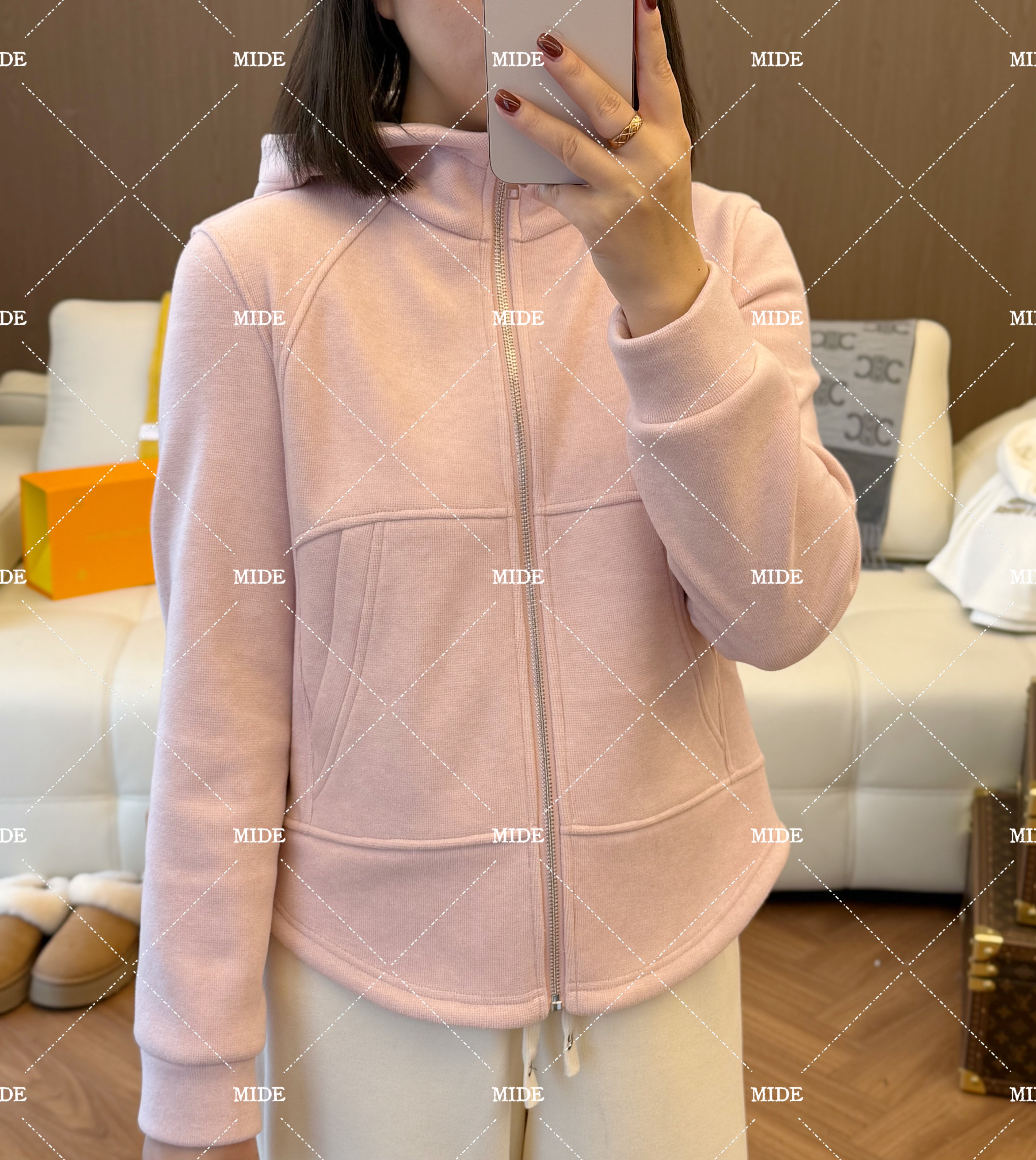 连帽拉链常规款冬季女休闲风卫衣时尚气质加厚小香风