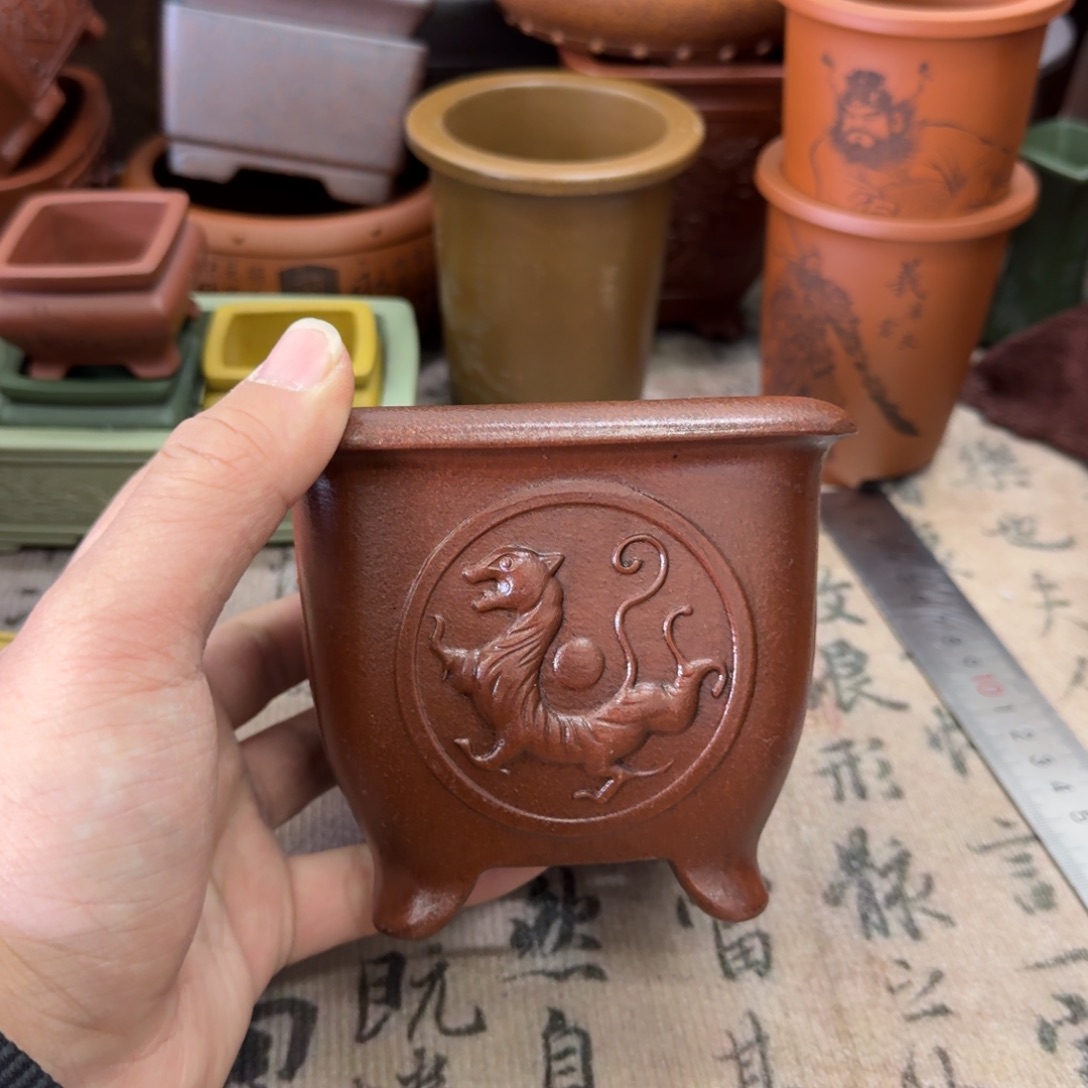 紫砂花盆宜兴紫砂正品9.5x8