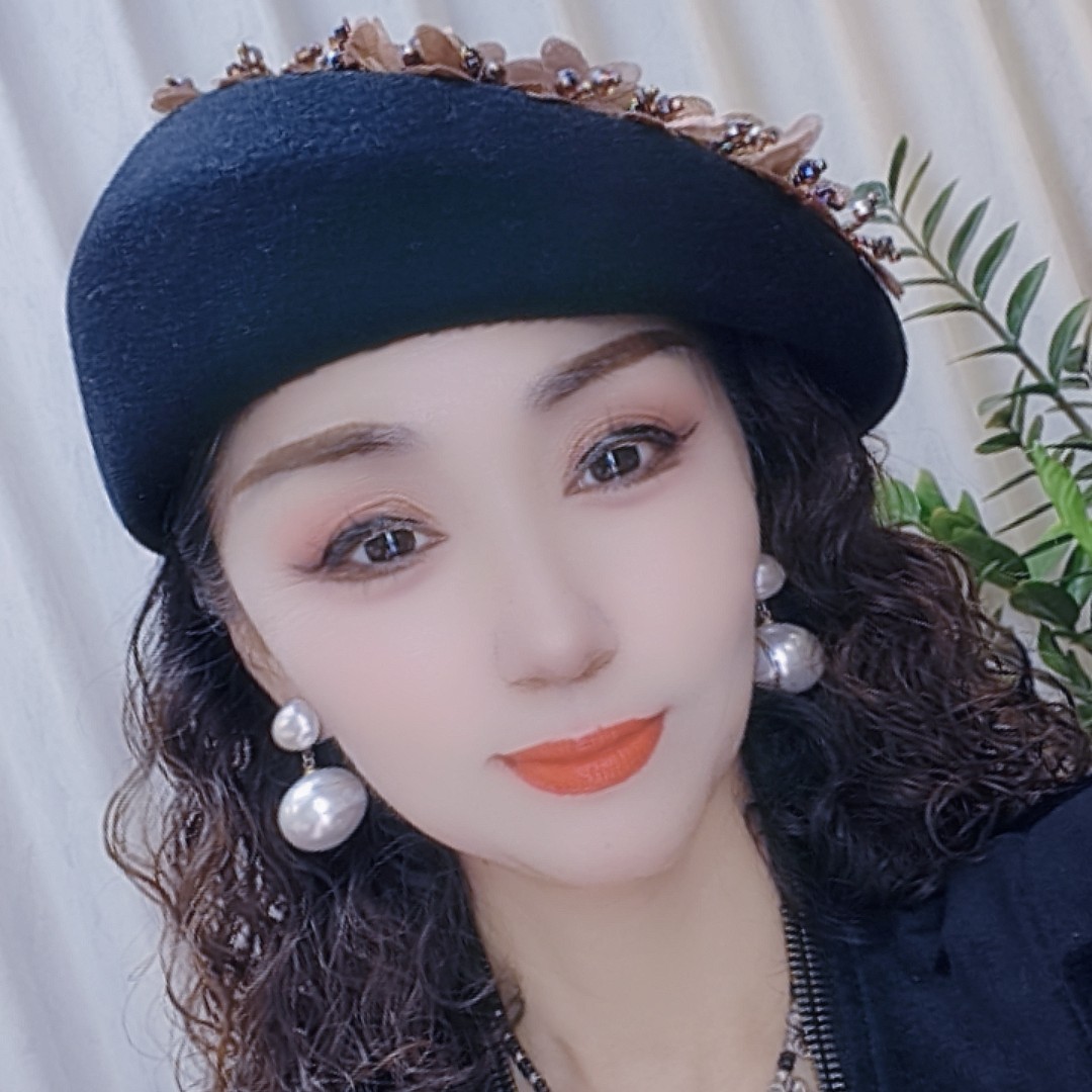 【尚雅美】时尚百搭珠花前后左右都可以带贝蕾帽