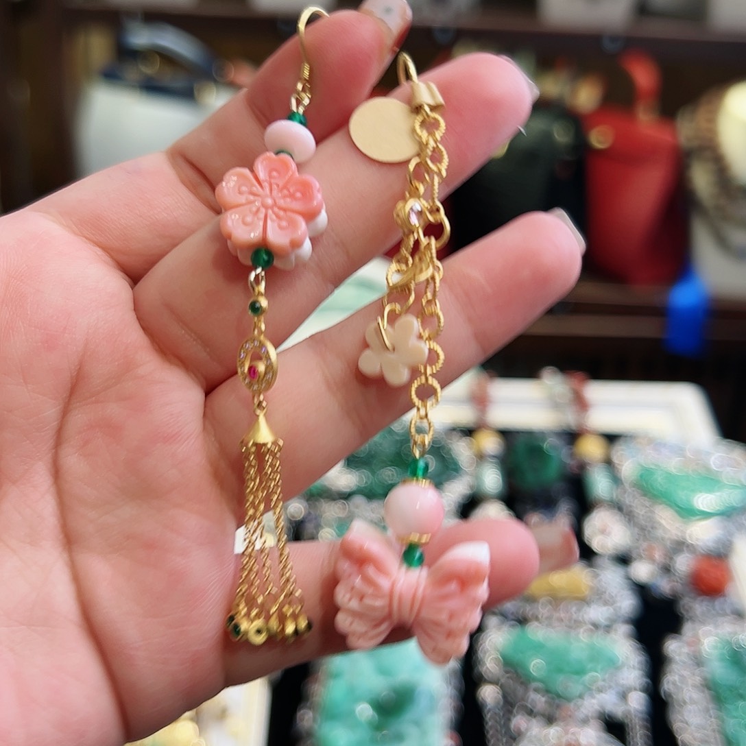 贝壳耳环未镶嵌古风