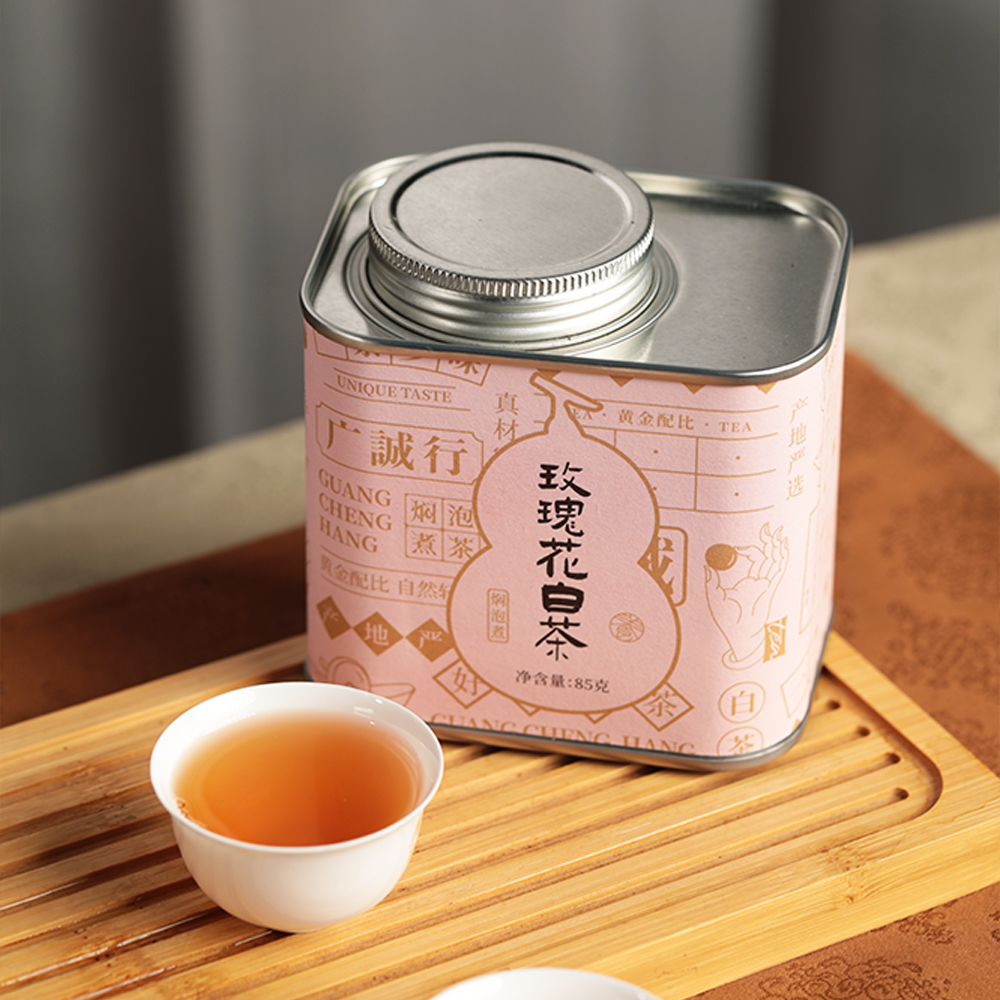 广诚行玫瑰花白茶/桂花白茶/菊花白茶/红枣枸杞白茶85g（紧压龙珠）