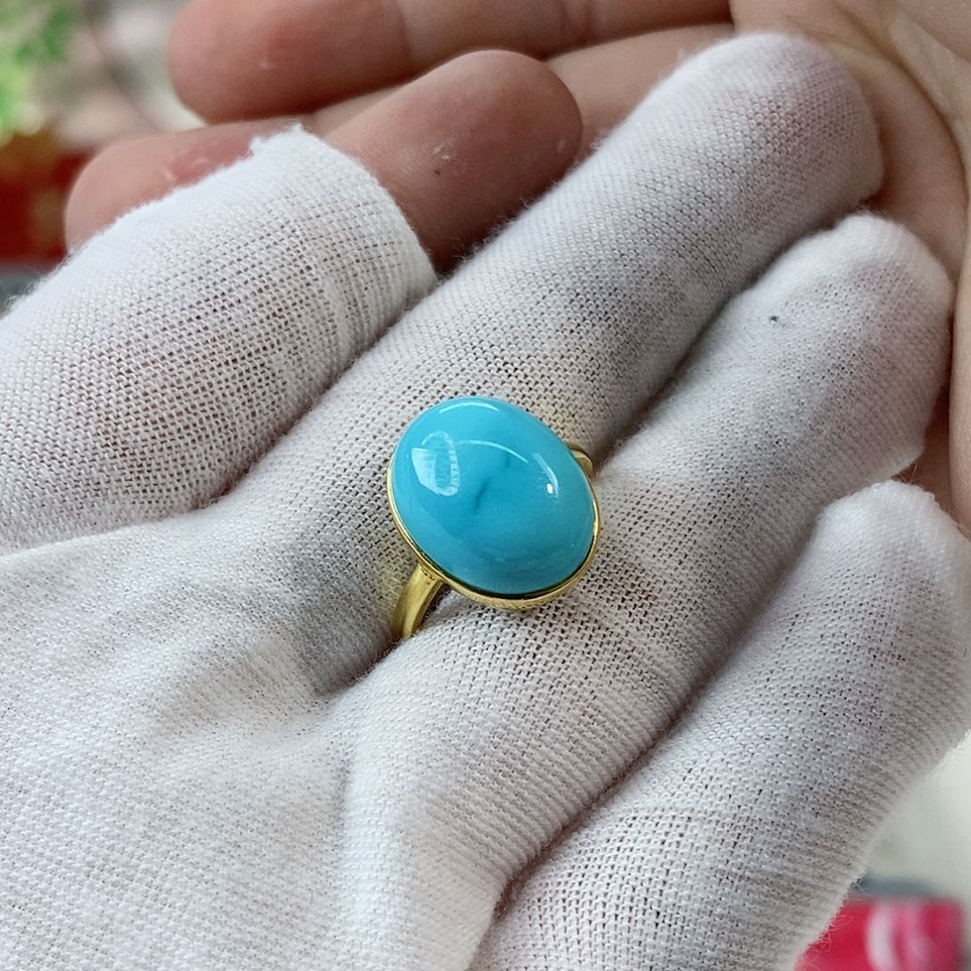 绿松石珠宝奇石18K金镶嵌