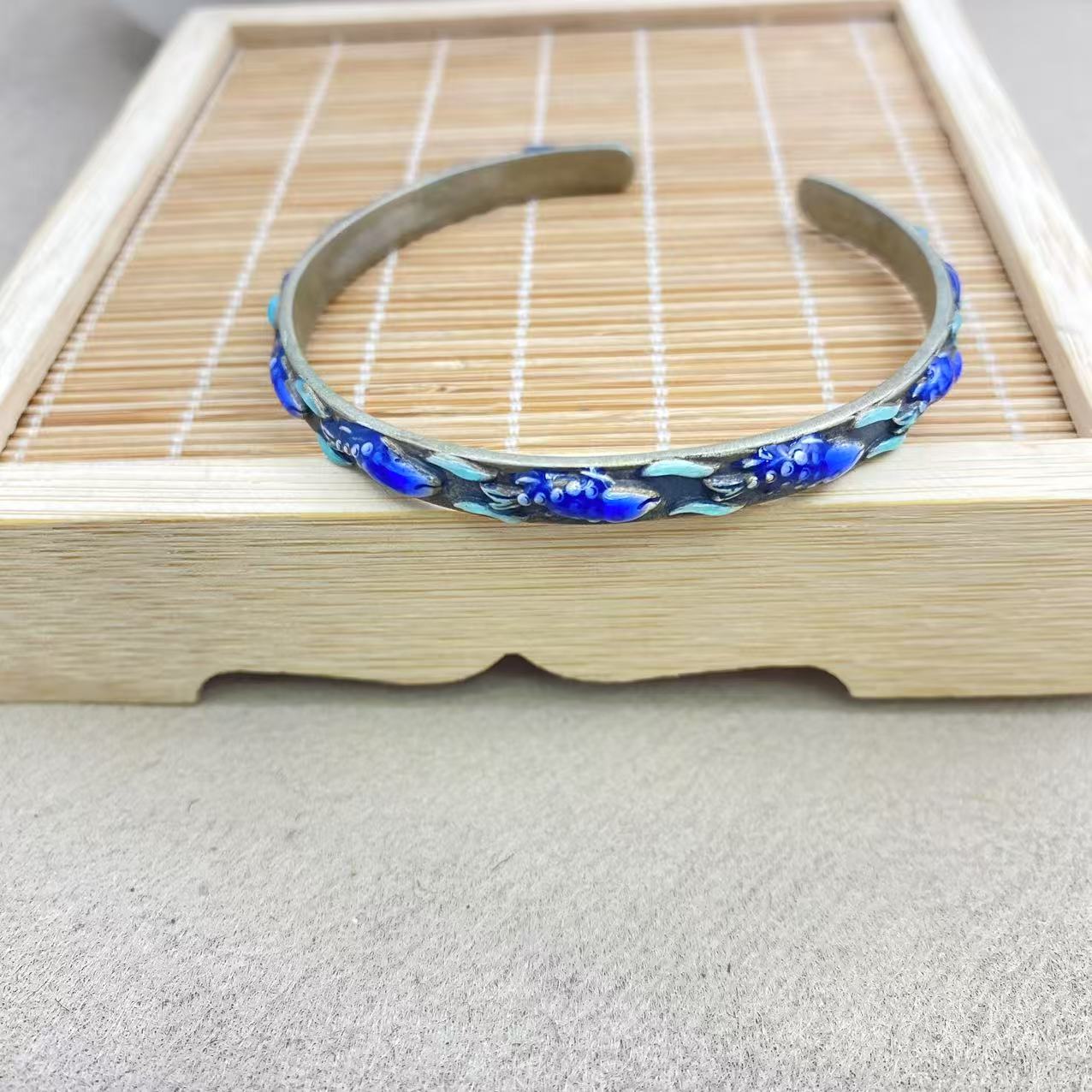 足银手镯 精美足银手镯-v411-多样性发一