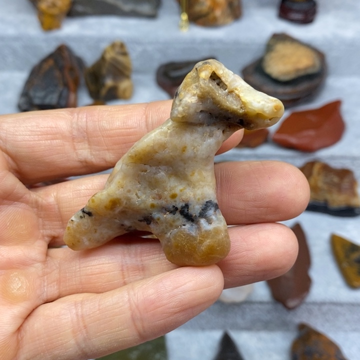 石材小狗阿拉善戈壁石奇石摆件