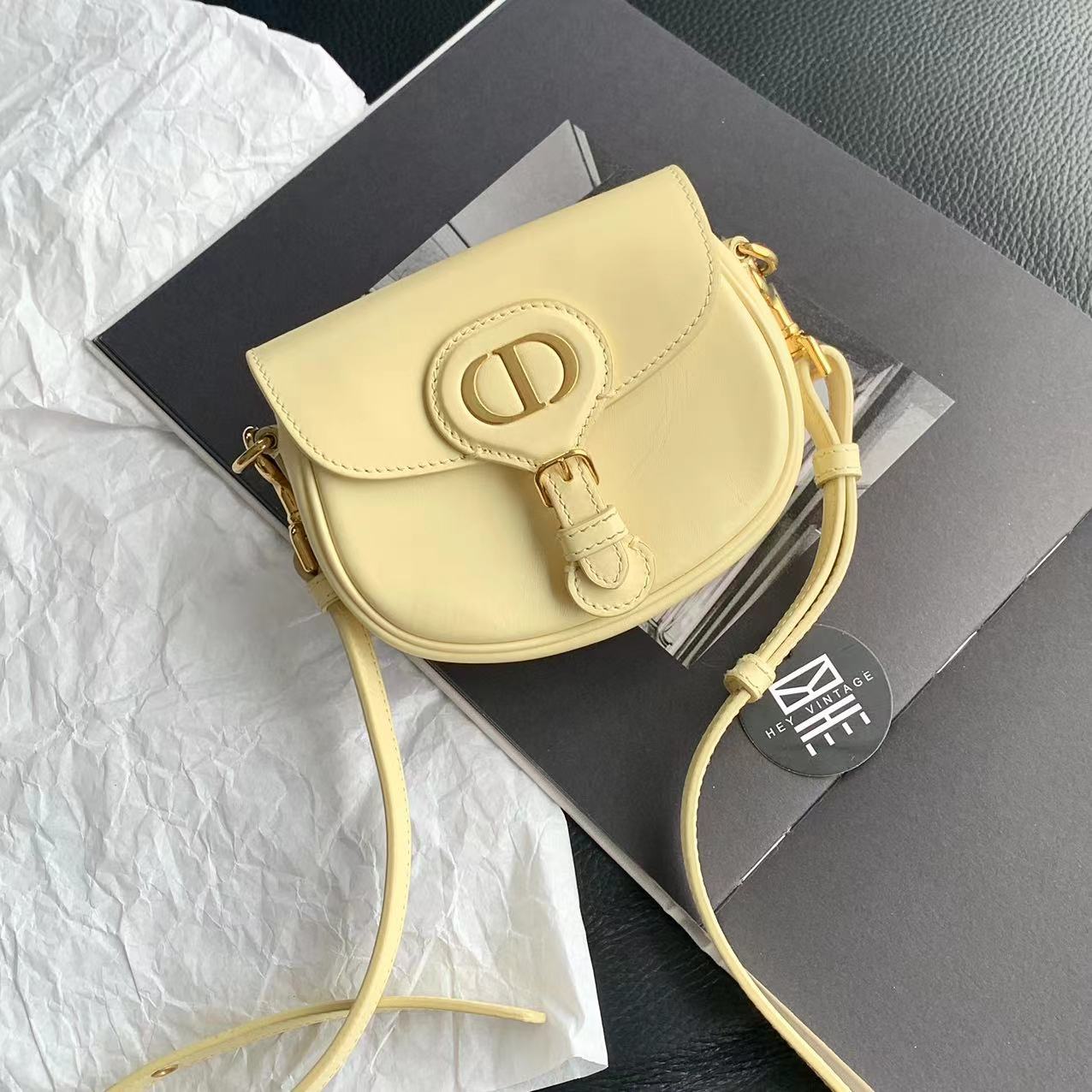 95新 DIOR/迪奥 小鸡黄金扣bobby包 12cm 14756924