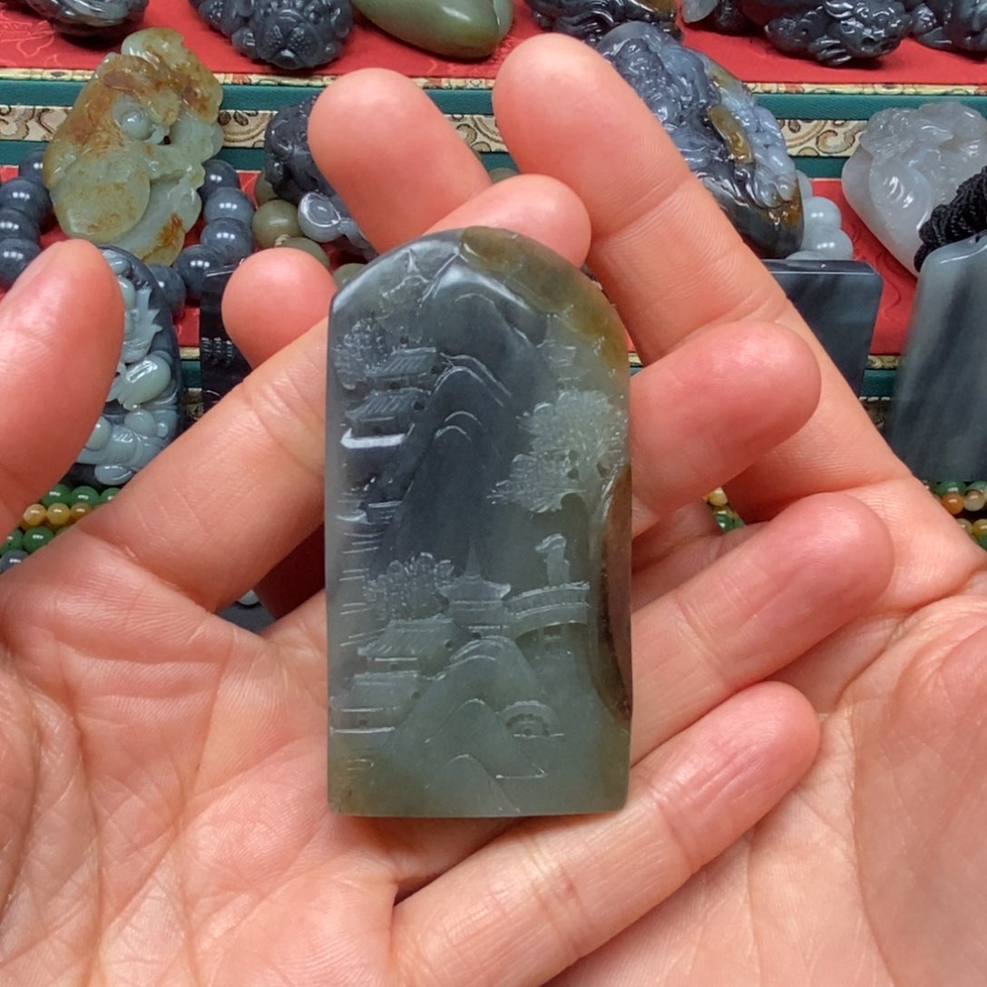 和田玉挂件未镶嵌浪**砖