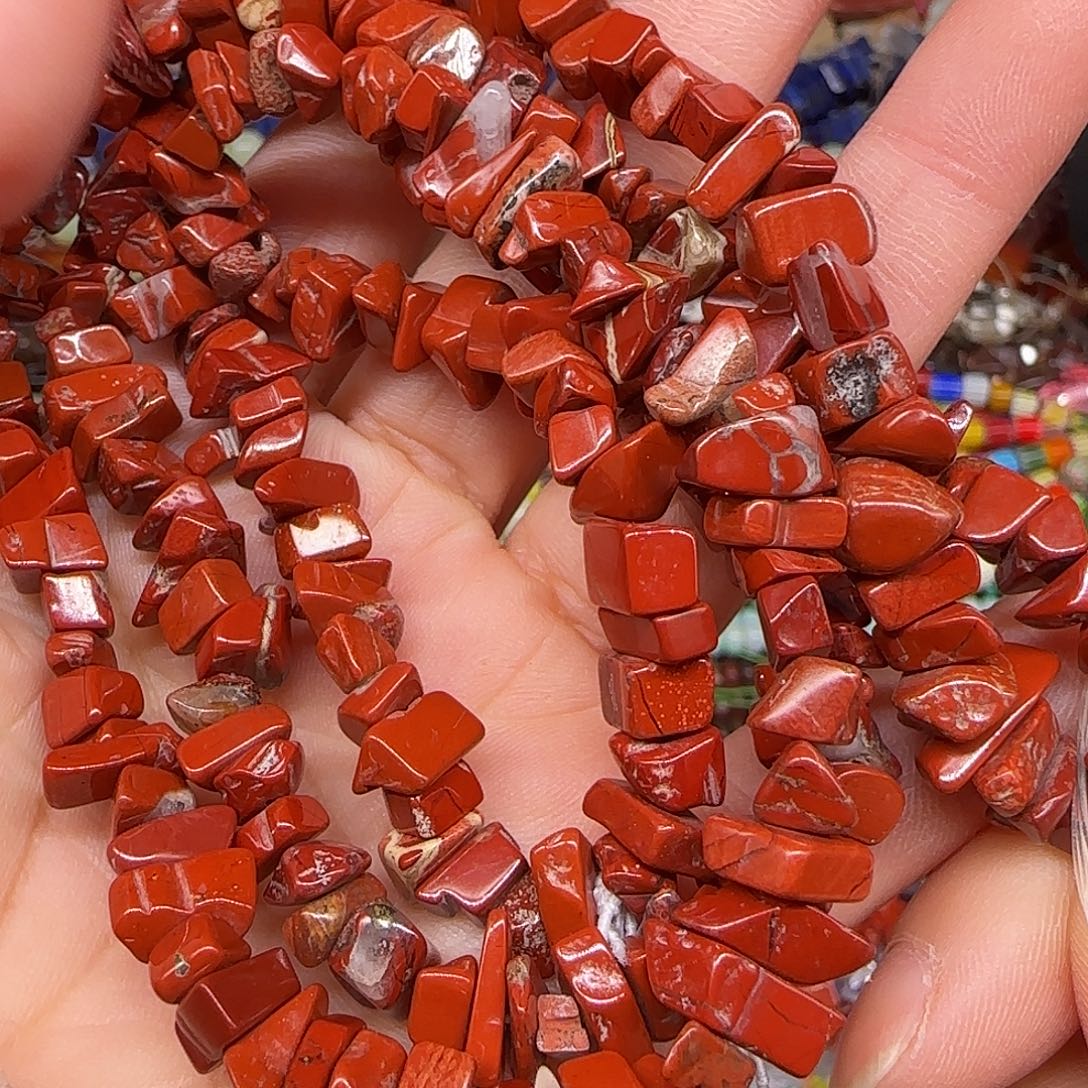 玛瑙/玉髓合金珠宝半成品红石6-8mm一条