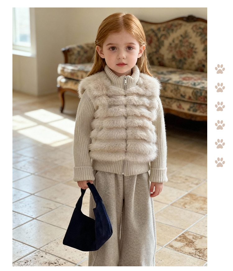 【洋气拼接】女童秋冬款套装冬季时髦棉服阔腿裤两件套儿童韩版童装