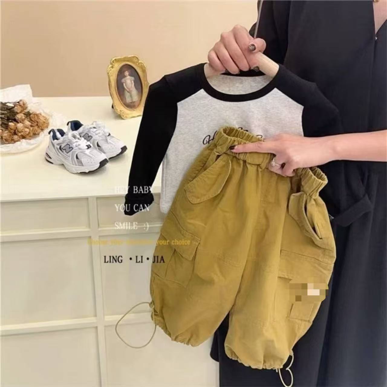 119-秋款黄色工装裤（可束脚）