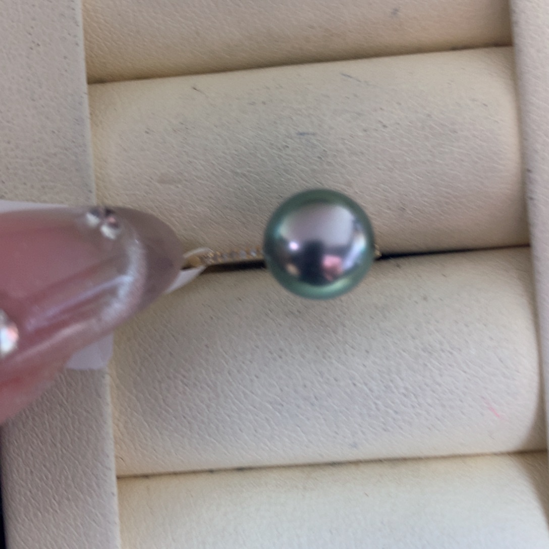 海水珍珠戒指18K金镶嵌