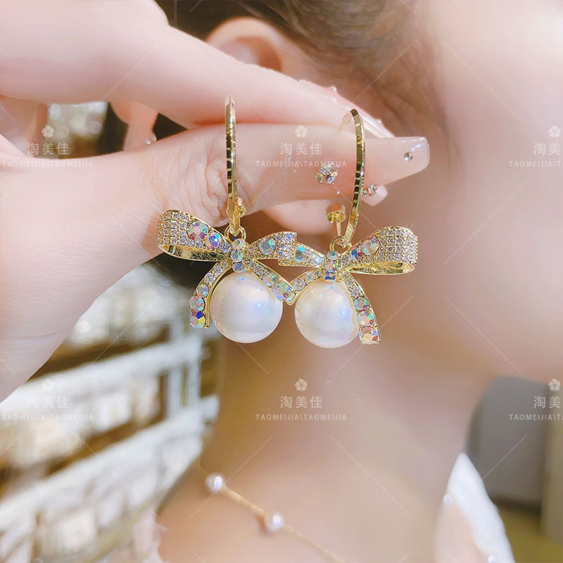 TAOMEIJIA/TAOMEIJIA 铜合金耳饰 新款珠珠气质小众百搭耳环G94