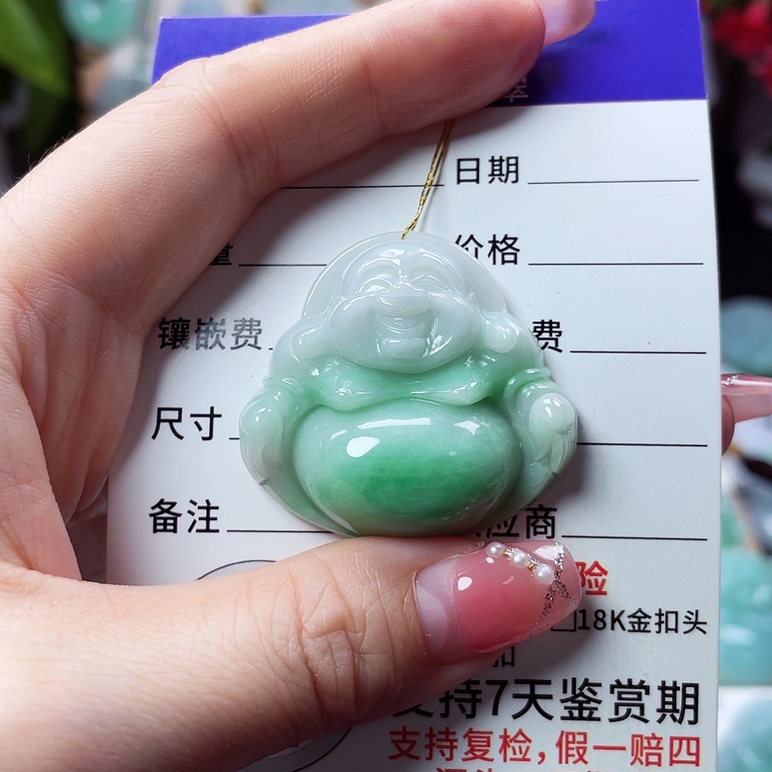 翡翠未镶嵌颈饰佛公11