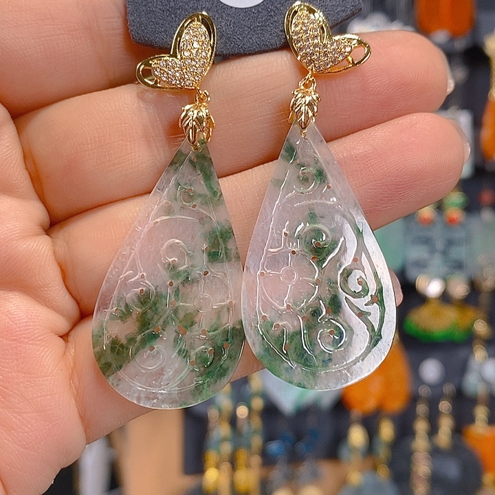 翡翠未镶嵌耳饰翡翠