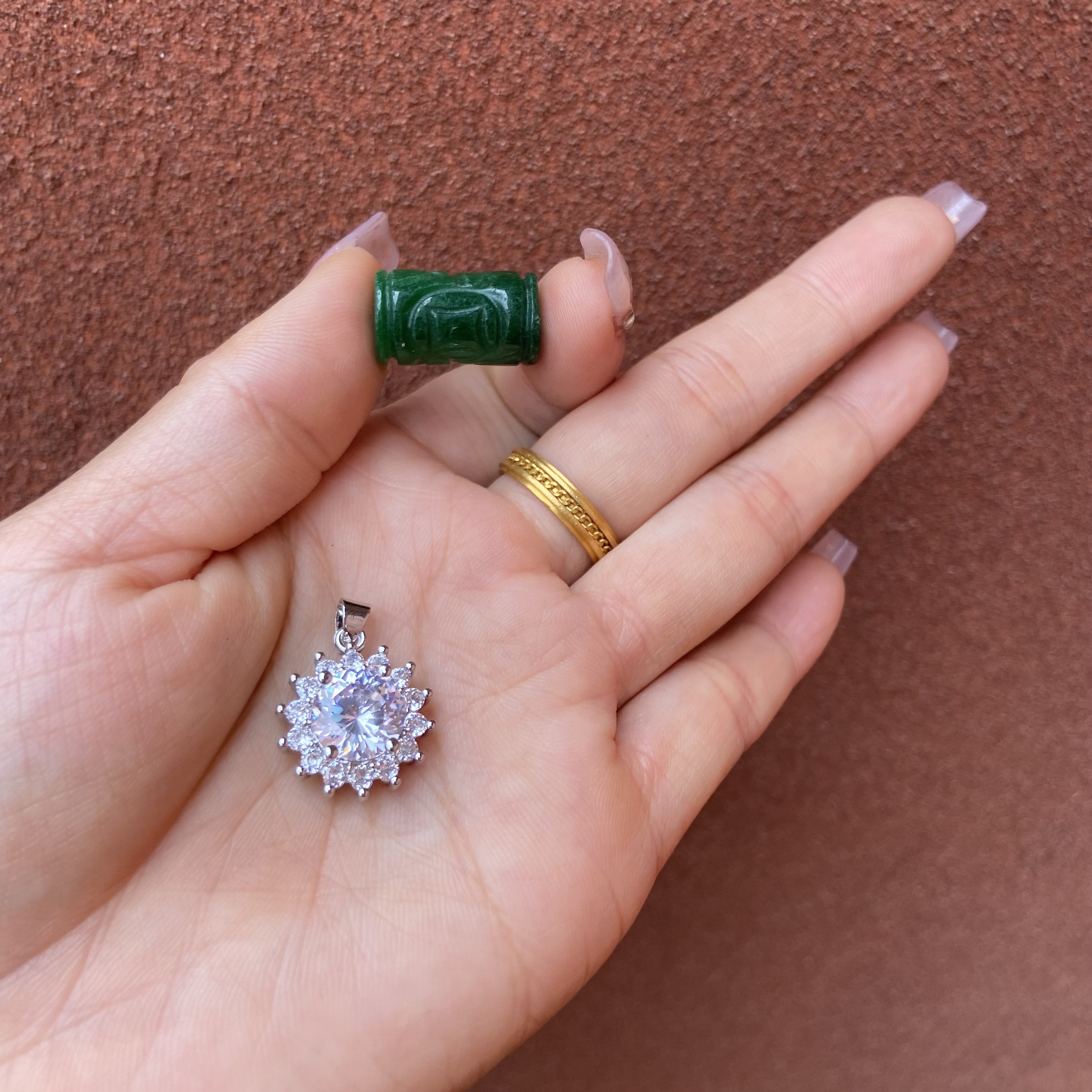 864-花朵镶嵌吊坠