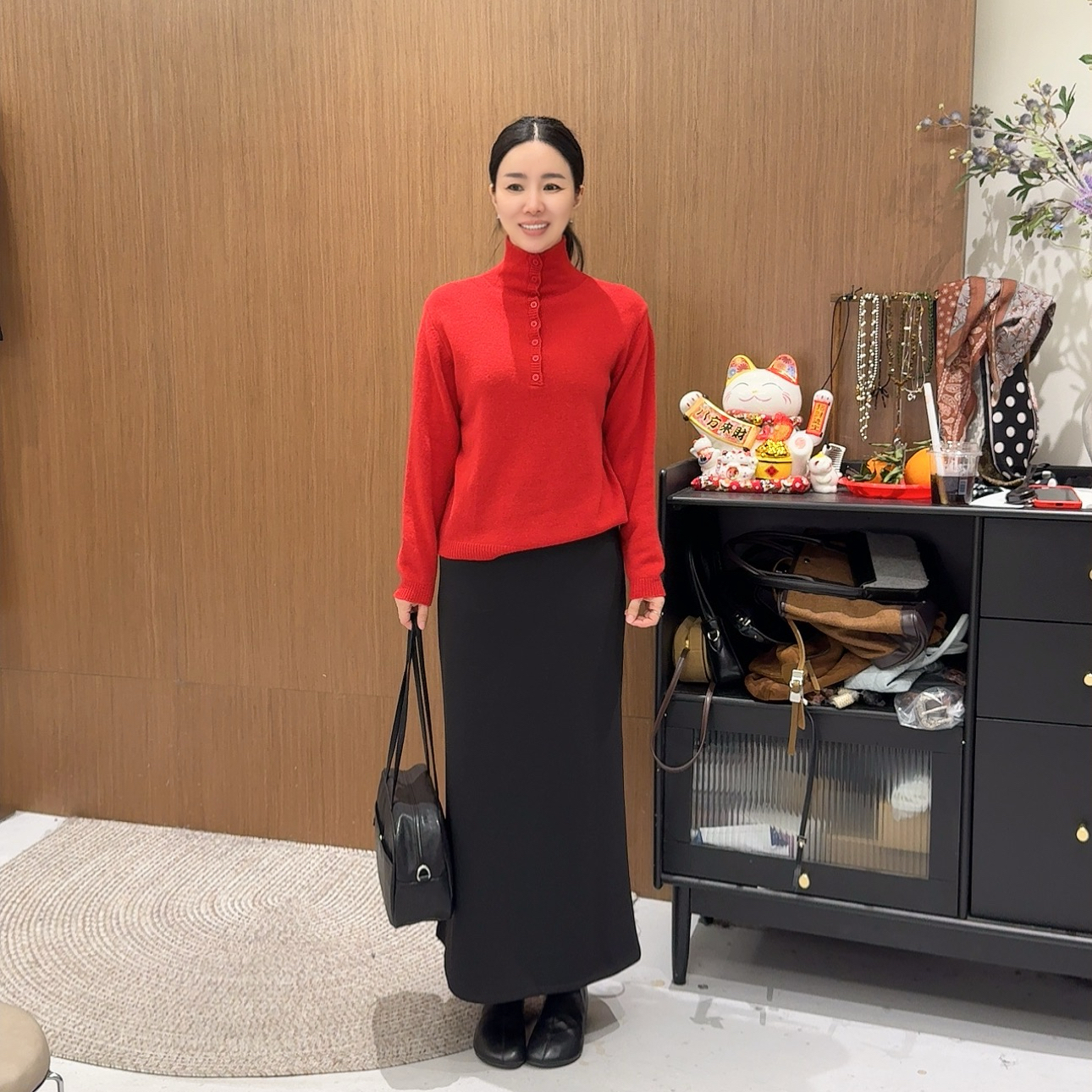 鑫燃KIKI 冬季新款加厚加绒复古减龄高腰垂感半身裙 65013 WU【F】