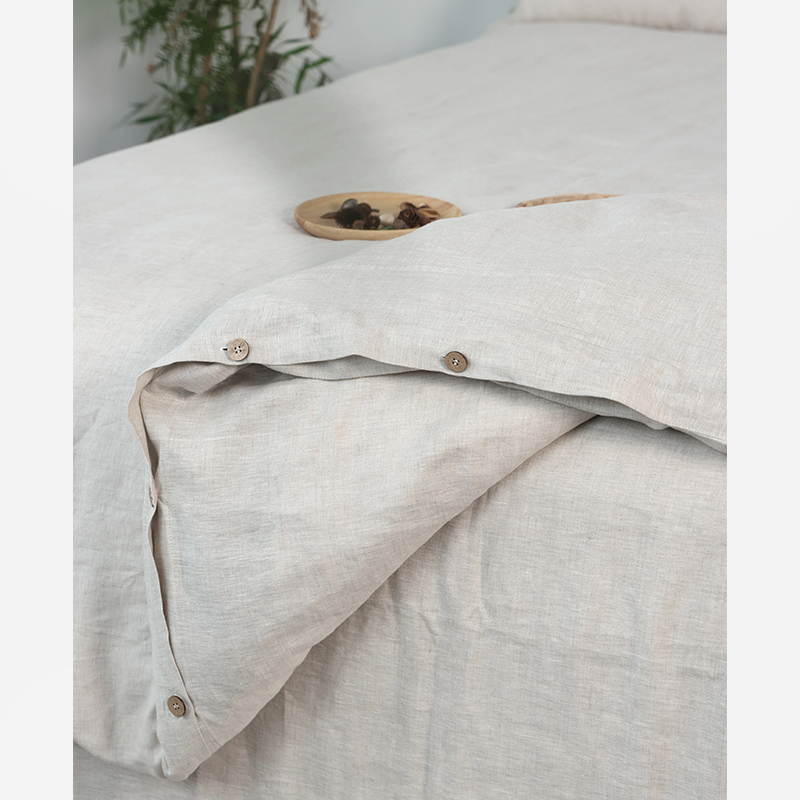 【单人被套】150*200——黑金汉麻雨露麻纯色简约汉麻单被套