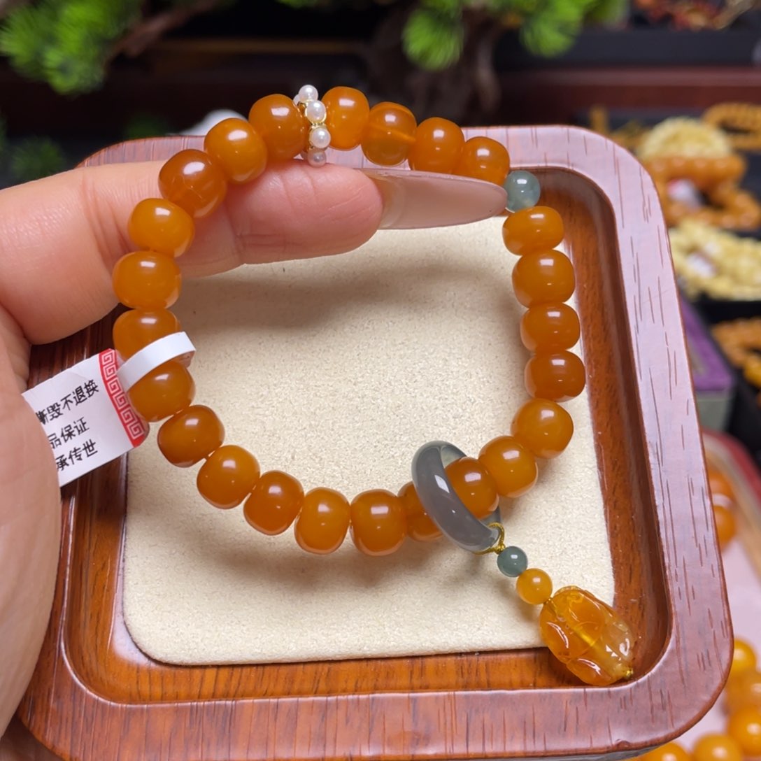 未镶嵌蜜蜡手链手串